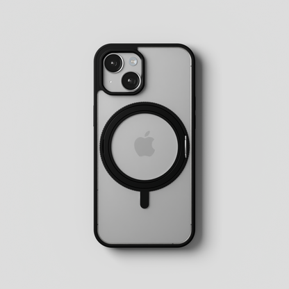 Orbit Grip – 360° Tactile O-Stand Clear transparent Case for iPhone 15