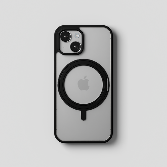 Orbit Grip – 360° Tactile O-Stand Clear transparent Case for iPhone 15