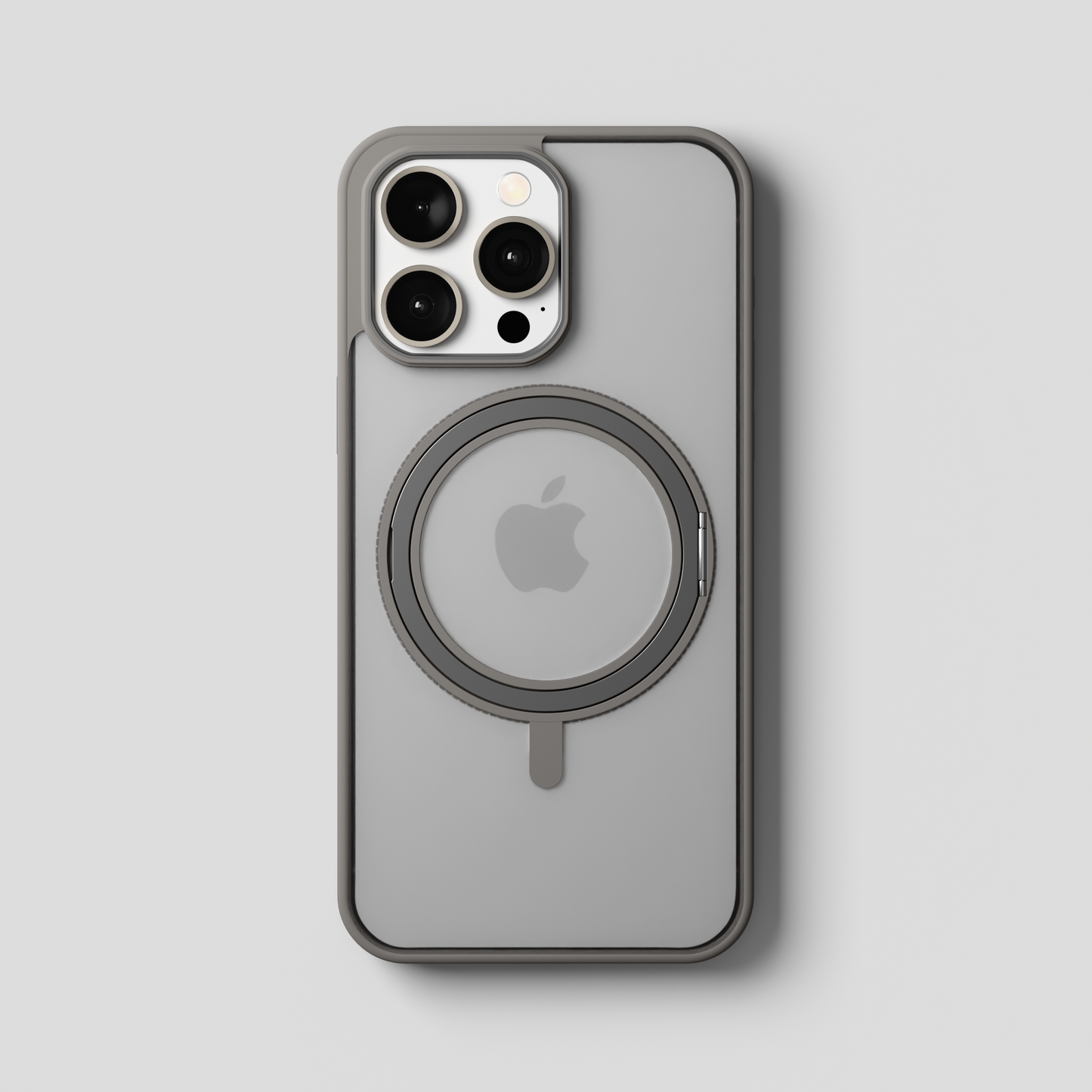 Orbit Grip – 360° Tactile O-Stand Clear transparent Case for iPhone 15 pro max