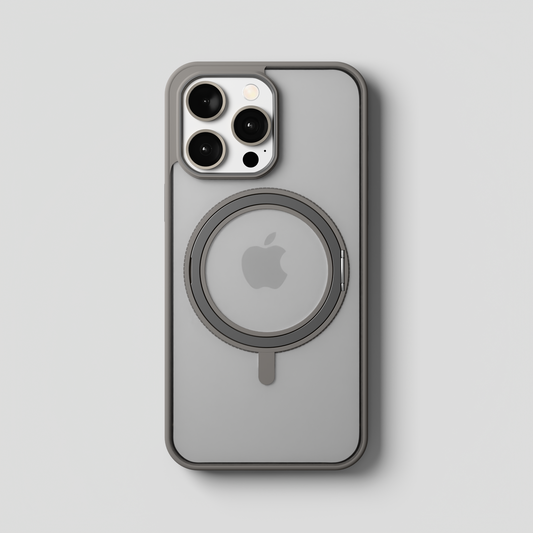 Orbit Grip – 360° Tactile O-Stand Clear transparent Case for iPhone 15 pro max