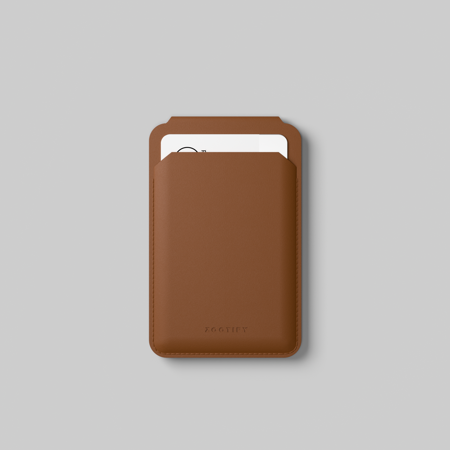 MagSafe Wallet – Brown Premium Leatherite Slim Card Holder with Stand