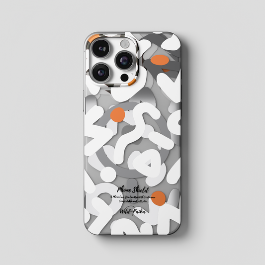 NeoWave – White Unique Double layer 3D-Print Frosted MagSafe Case for iPhone 16 pro max