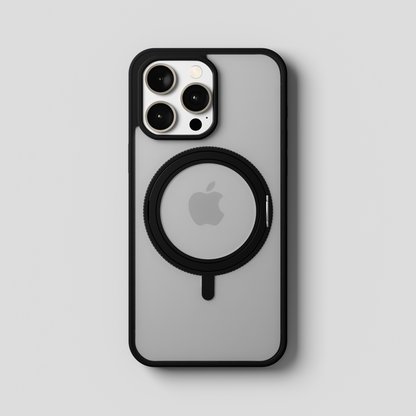 Orbit Grip – 360° Tactile O-Stand Clear transparent Case for iPhone 15 pro max