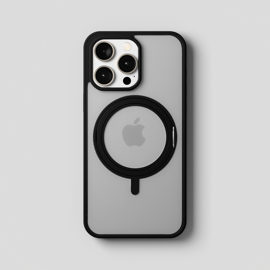 Orbit Grip – 360° Tactile O-Stand Clear transparent Case for iPhone 15 pro max