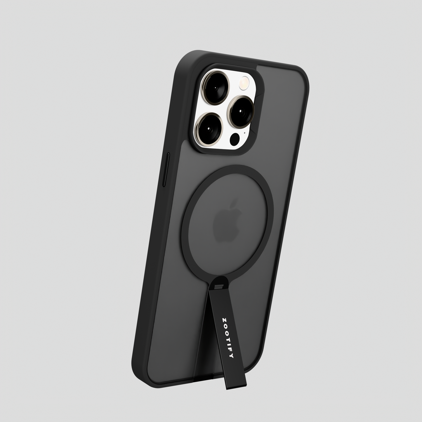 FroStand – Black Matte MagSafe T-Stand Case for iPhone 15 pro max