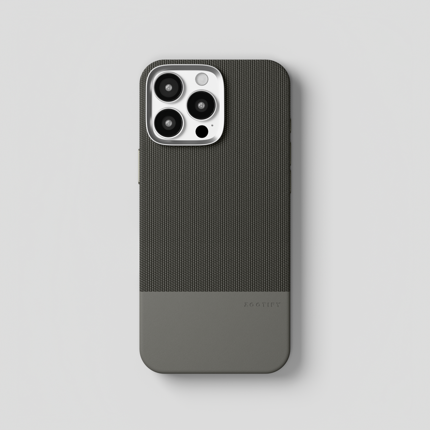 ForgeCraft – Titanium Gray Vintage Leather Grip Case for iPhone 16 pro