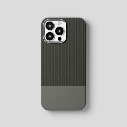 ForgeCraft – Titanium Gray Vintage Leather Grip Case for iPhone 16 pro