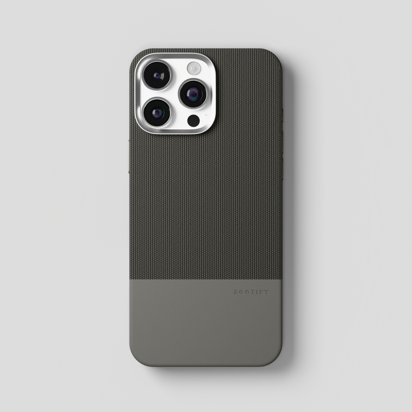 ForgeCraft – Titanium Grey Vintage Leather Grip Case for iPhone 16 pro max