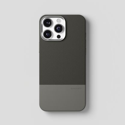 ForgeCraft – Titanium Grey Vintage Leather Grip Case for iPhone 16 pro max