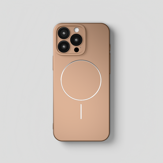 CamSafe – Brown Minimal phone case with Kickstand & LensGuard for iPhone 16 pro