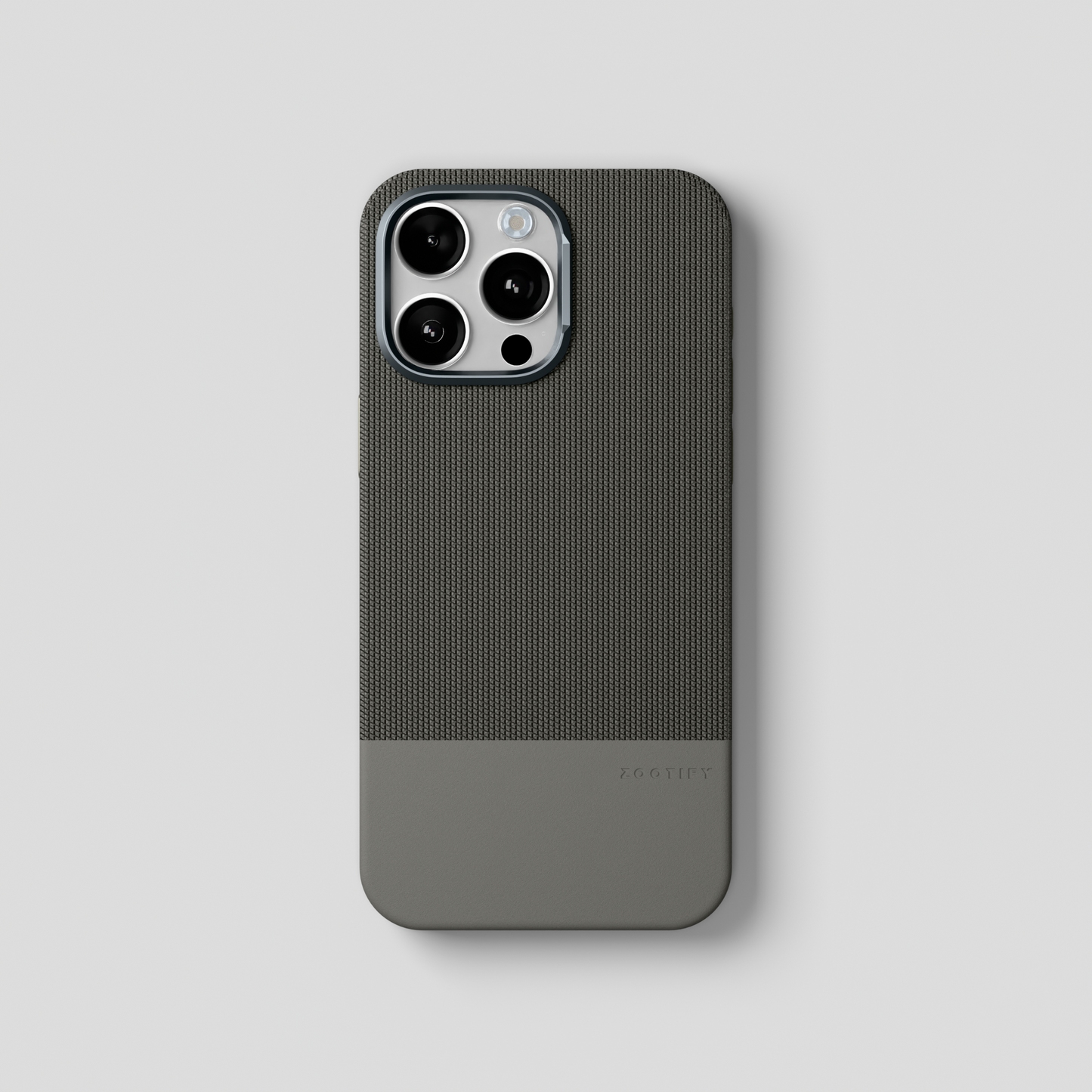 ForgeCraft – Titanium Gray Vintage Leather Grip Case for iPhone 15 pro