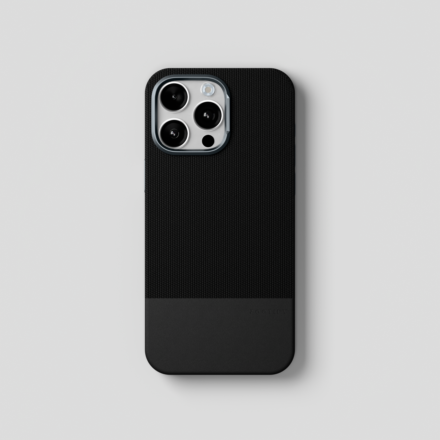 ForgeCraft – Black Vintage Leather Grip Case for iPhone 15 pro