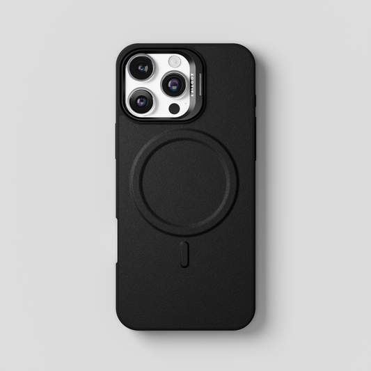PrimoEdge – Black Luxe Leather design Magsafe case for iPhone 16 pro max
