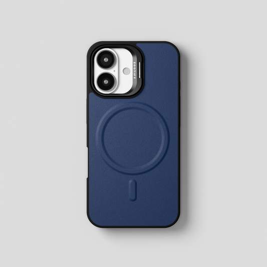 PrimoEdge – Blue Luxe Leather Design Magsafe Case for iPhone 16