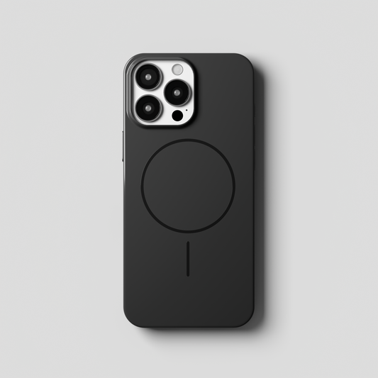 GlossCraft – Black Classic Glossy Magsafe Phone Case for iPhone 16 pro