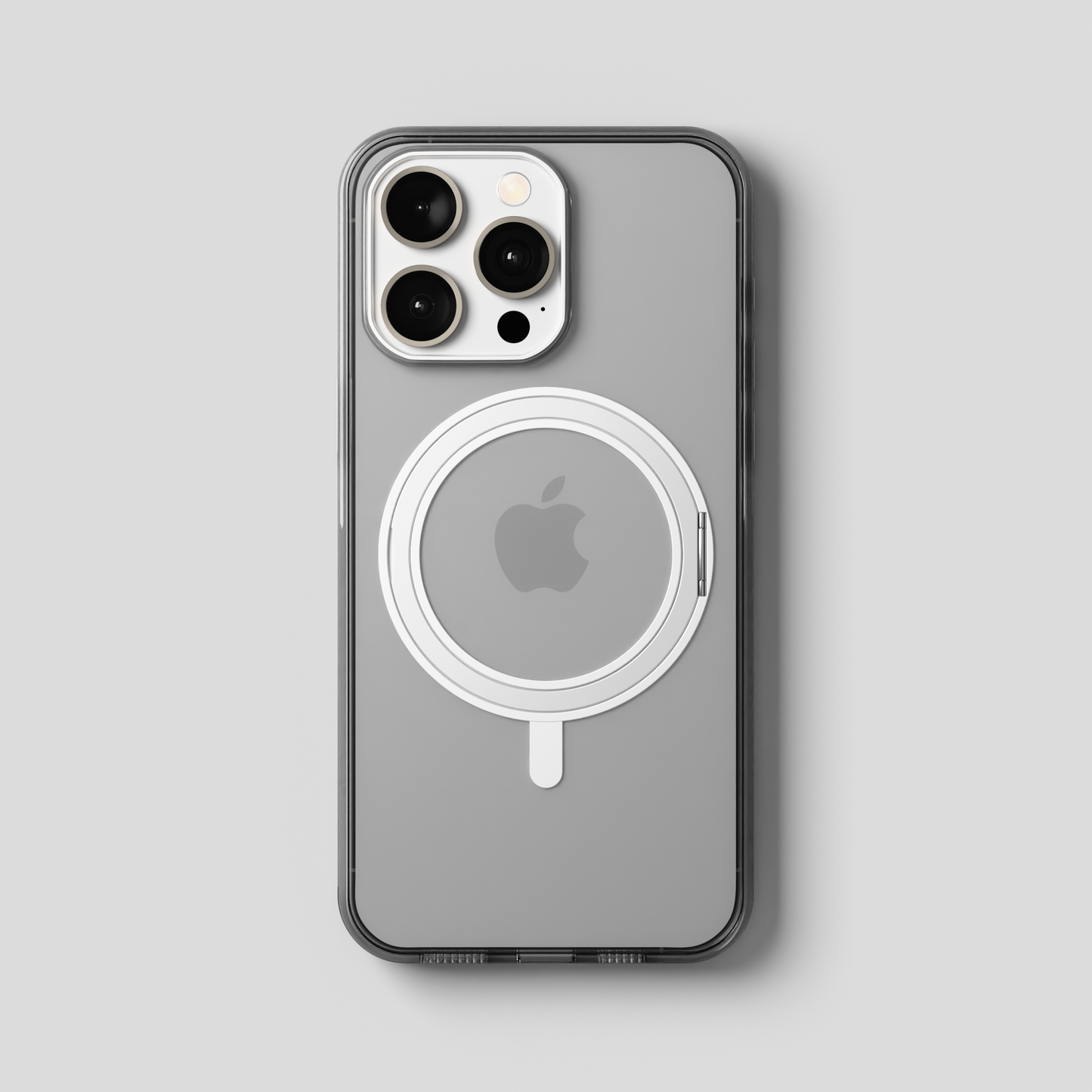 Orbit Grip – 360° Tactile O-Stand Clear transparent Case for iPhone 15 pro max