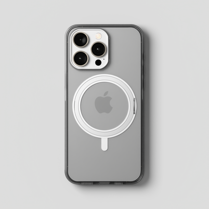 Orbit Grip – 360° Tactile O-Stand Clear transparent Case for iPhone 15 pro max