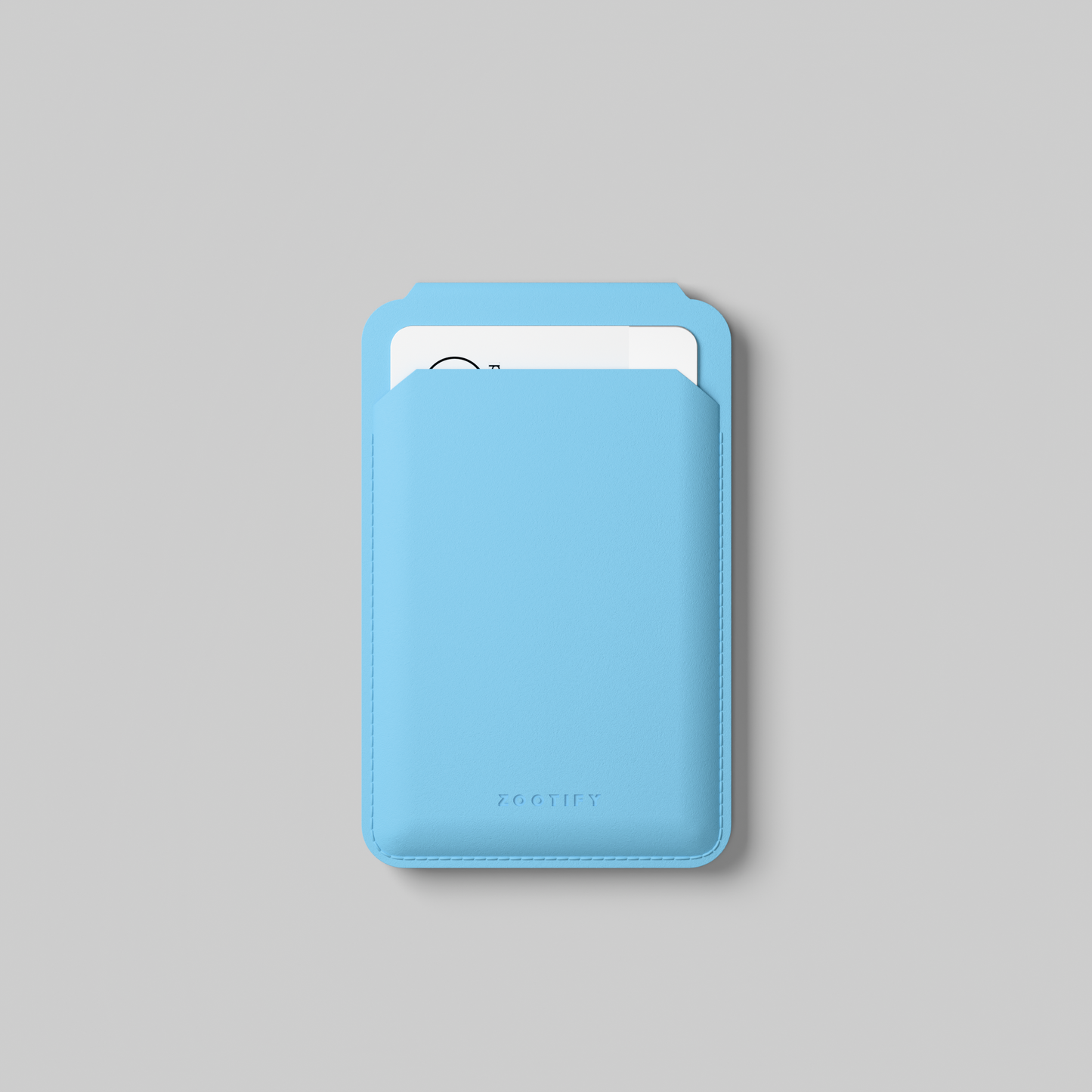 MagSafe Wallet –  Sky Blue Premium Leatherite Slim Card Holder with Stand