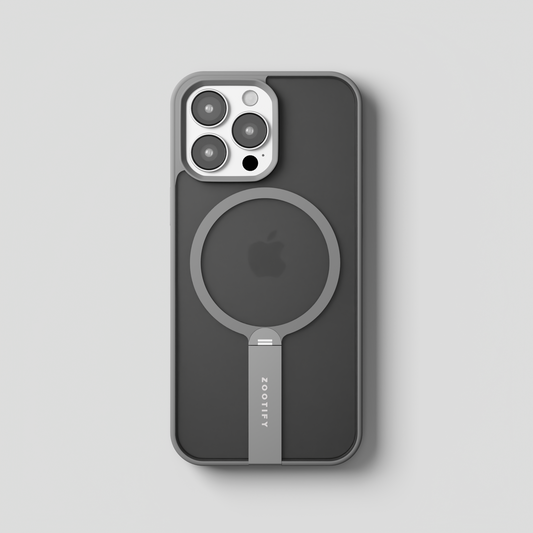FroStand – Titanium Grey Matte MagSafe T-Stand Case for iPhone 16 pro
