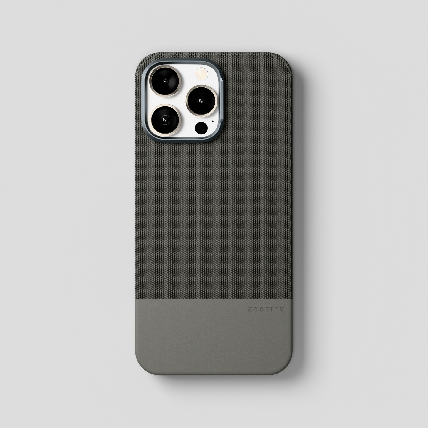ForgeCraft – Titanium Gray Vintage Leather Grip Case for iPhone 15 pro max