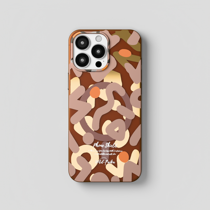 NeoWave –  Brown Unique Double layer 3D-Print Frosted MagSafe Case for iPhone 16 pro