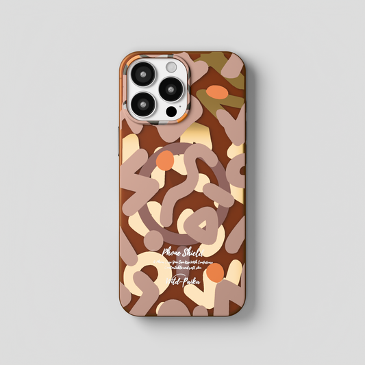 NeoWave –  Brown Unique Double layer 3D-Print Frosted MagSafe Case for iPhone 16 pro