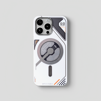 VectorEdge – White Modern Aesthetics Magsafe case for iPhone 15 pro