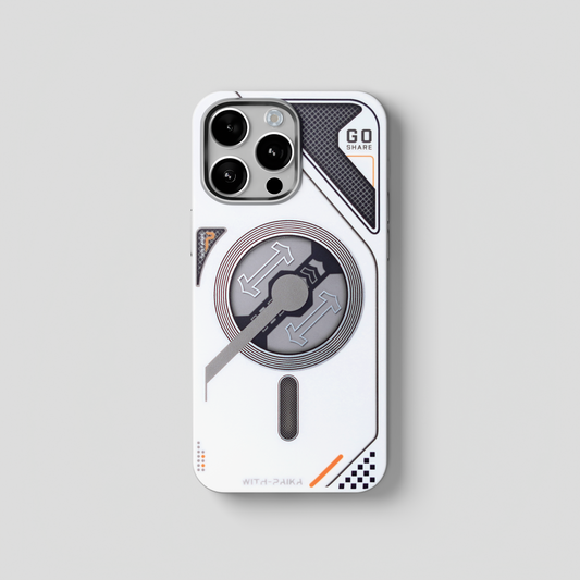 VectorEdge – White Modern Aesthetics Magsafe case for iPhone 15 pro