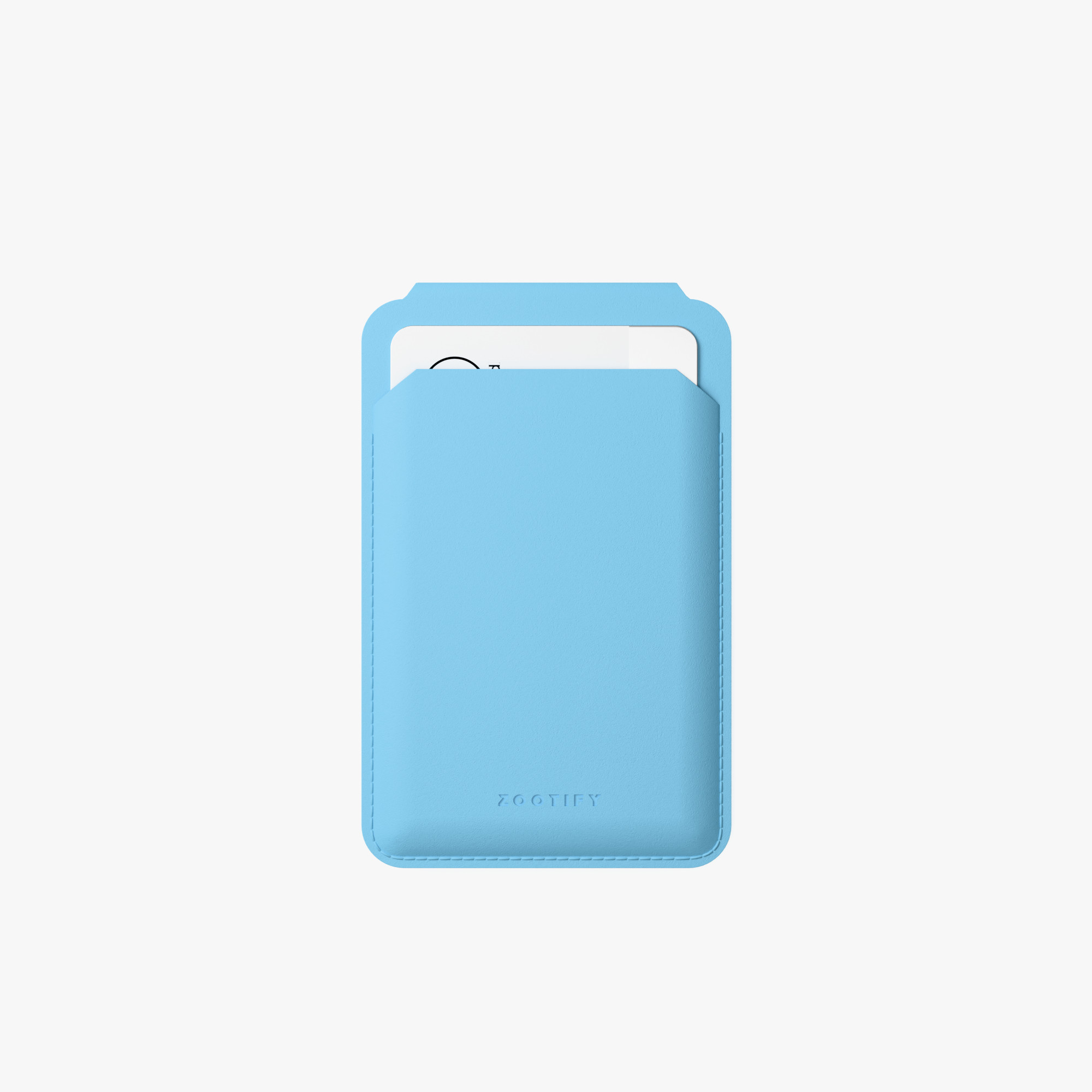 MagSafe Wallet –  Sky Blue Premium Leatherite Slim Card Holder with Stand