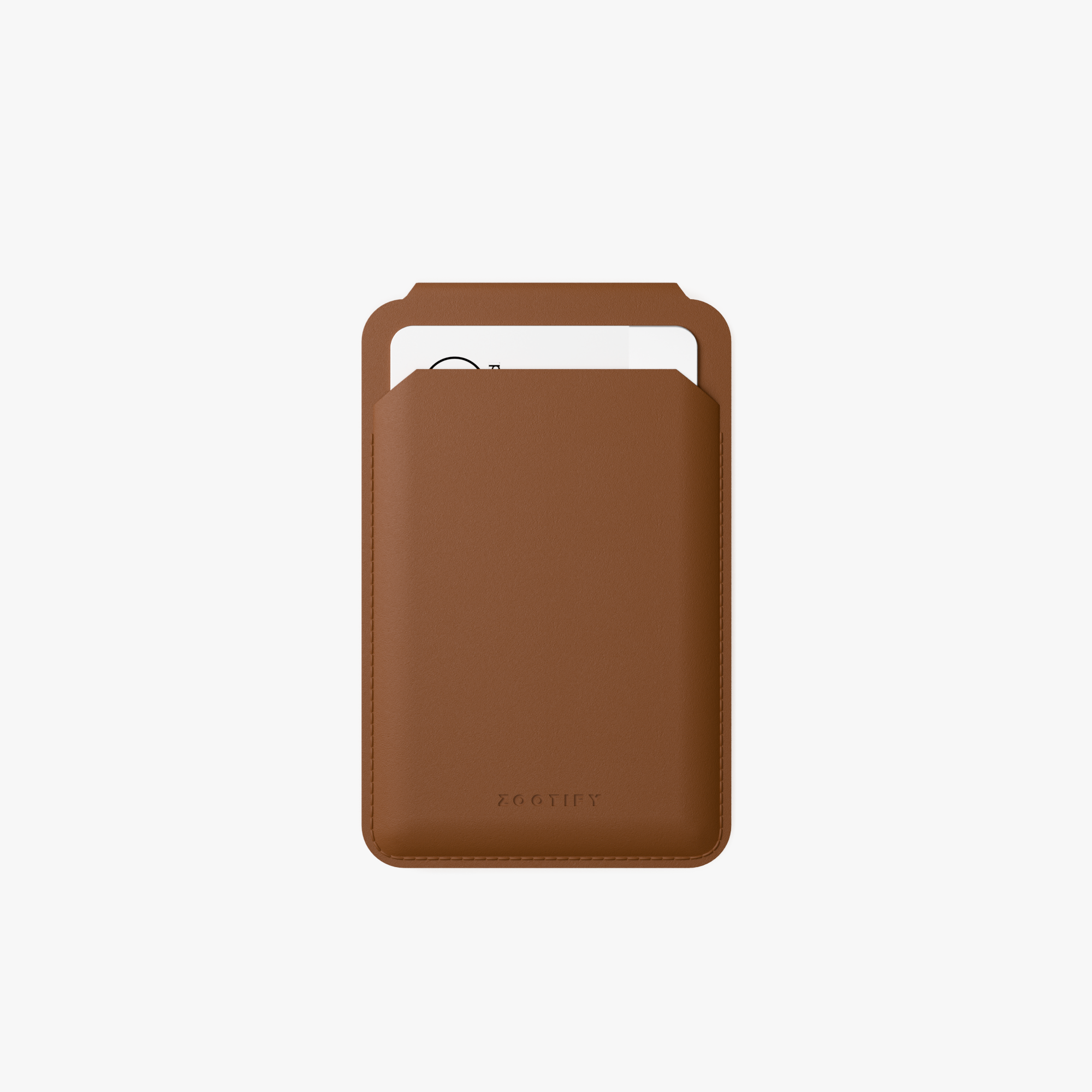 MagSafe Wallet – Brown Premium Leatherite Slim Card Holder with Stand