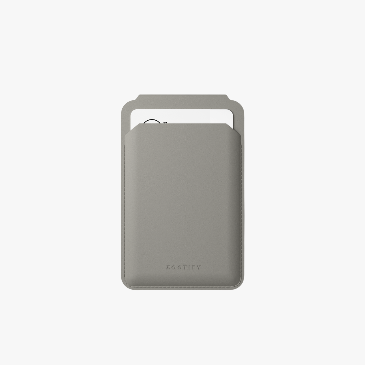 MagSafe Wallet – Grey Premium Leatherite Slim Card Holder with Stand