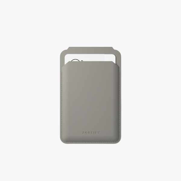 MagSafe Wallet – Grey Premium Leatherite Slim Card Holder with Stand