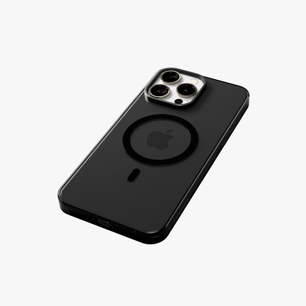 Ironclad Aura – Smokey Grey MagSafe Transparent Shield Case for iPhone 15 pro max