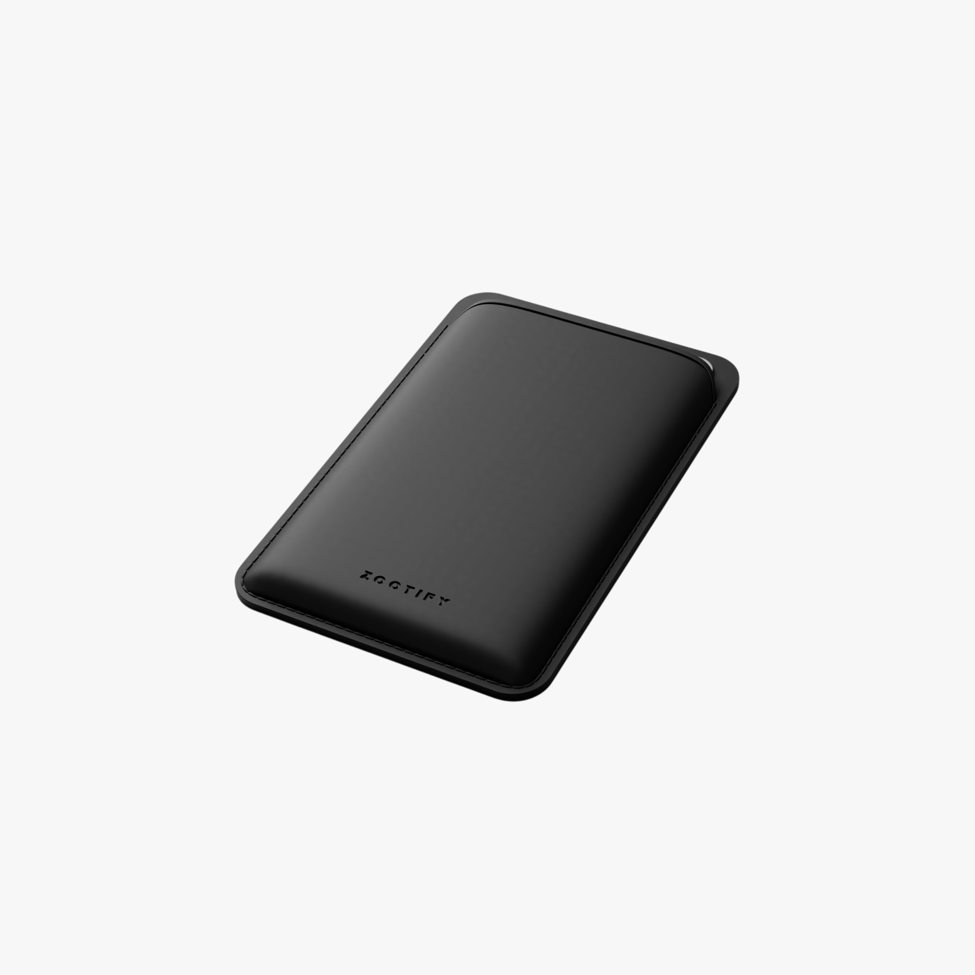 MagSafe Wallet – Black Premium Leatherite Slim Card Holder with Stand