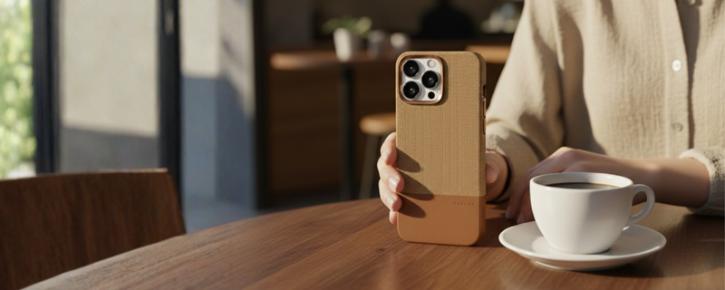ForgeCraft – Brown Vintage Leather Grip Case for iPhone 16 pro max mobile banner 2
