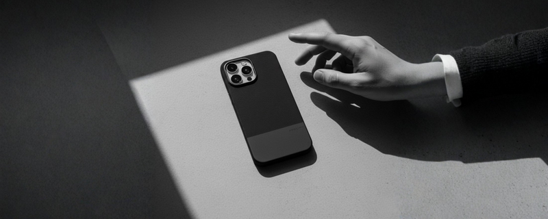 ForgeCraft – Black Vintage Leather Grip Case for iPhone 16 pro max mobile banner 1