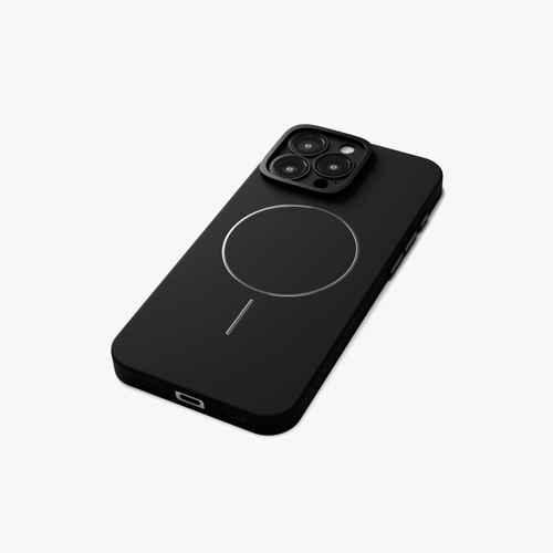 CamSafe – Black Minimal phone case with Kickstand & LensGuard for iPhone 16 pro