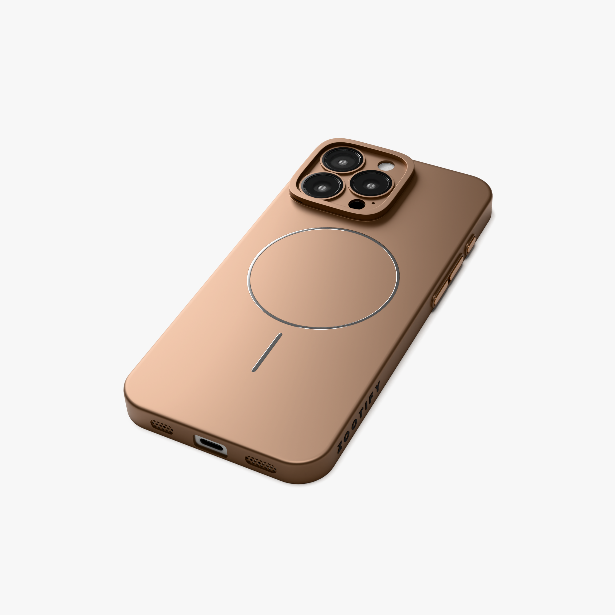 CamSafe – Brown Minimal phone case with Kickstand & LensGuard for iPhone 16 pro