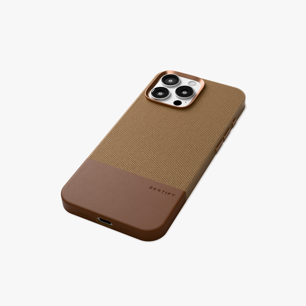 ForgeCraft – Brown Vintage Leather Grip Case for iPhone 16 pro