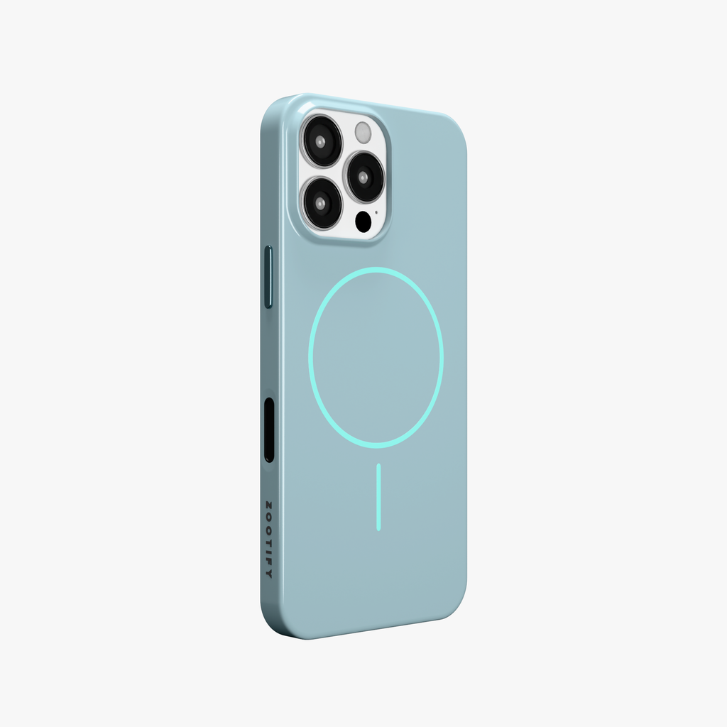 GlossCraft – Classic blue Glossy Magsafe Phone Case for iPhone 16 pro