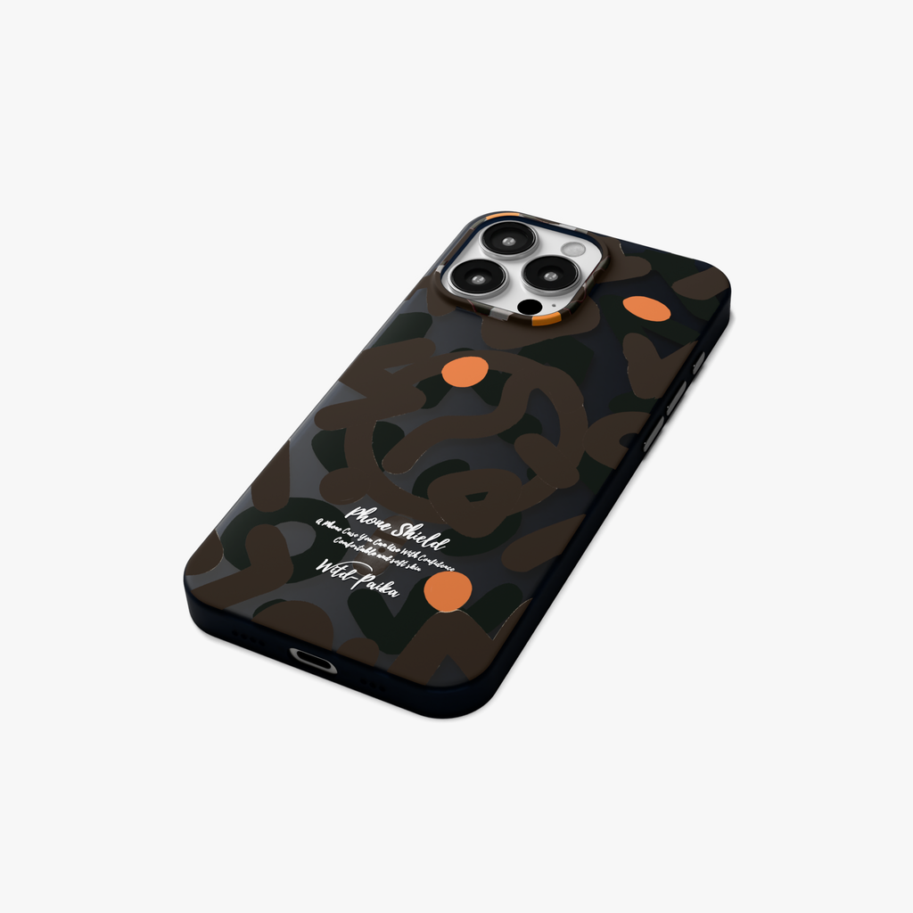 NeoWave –  Black Unique Double-layer Print Frosted MagSafe Phone Cover for iPhone 16 pro