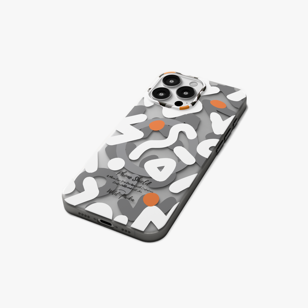 NeoWave –  White Unique Double-layer Print Frosted MagSafe Phone Cover for iPhone 16 pro