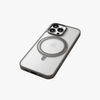 Orbit Grip –  Grey 360° Tactile O-Stand Clear transparent Case for iPhone 16 pro