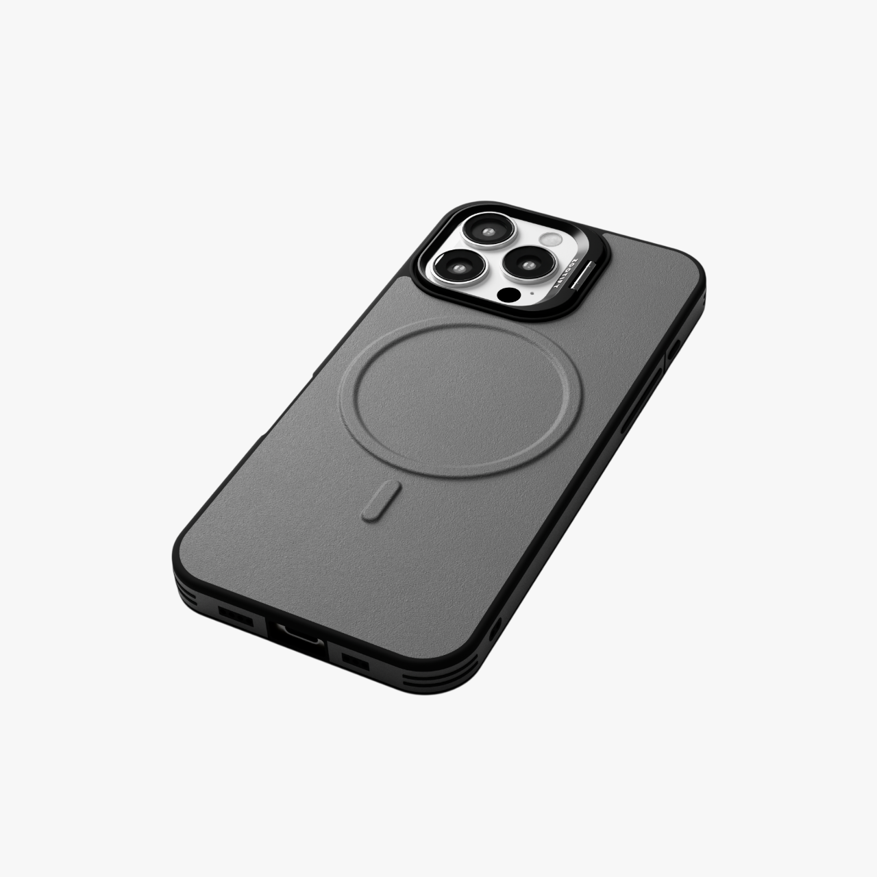 PrimoEdge – Grey Luxe Leather design Magsafe case for iPhone 16 pro