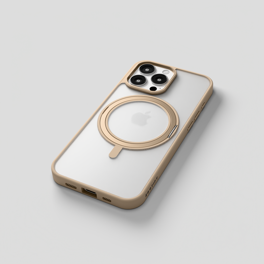 Orbit Grip –  Dessert 360° Tactile O-Stand Clear transparent Case for iPhone 16 pro