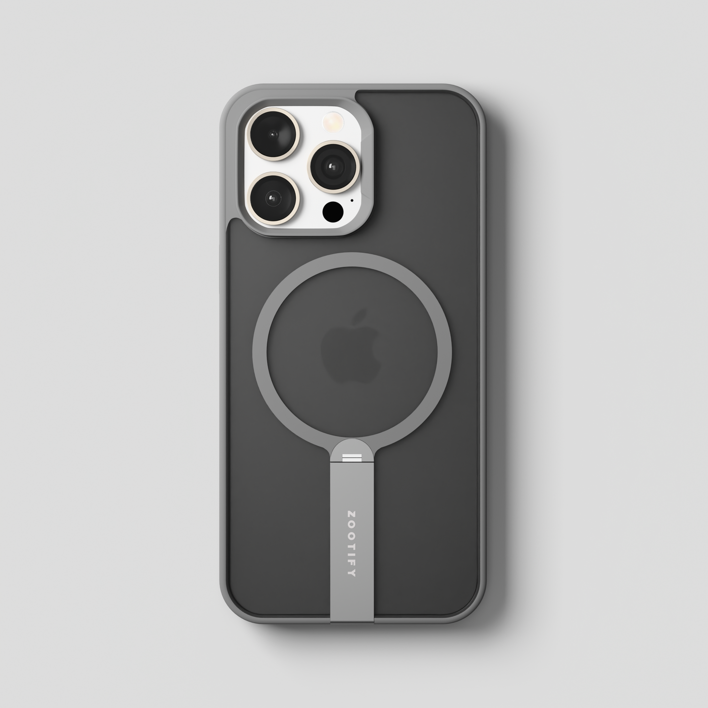 FroStand – Titanium Grey Matte MagSafe T-Stand Case for iPhone 15 pro max