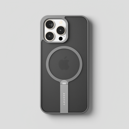FroStand – Titanium Grey Matte MagSafe T-Stand Case for iPhone 15 pro max