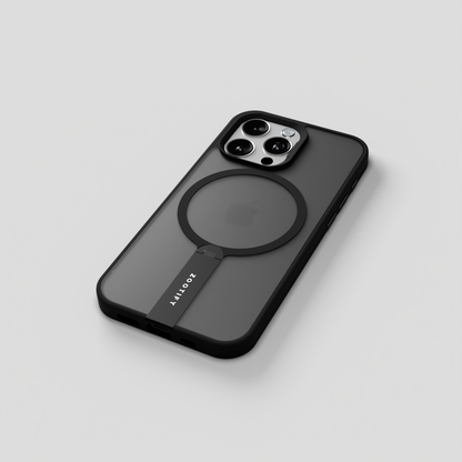 FroStand – Black Matte MagSafe T-Stand Case for iPhone 15 pro