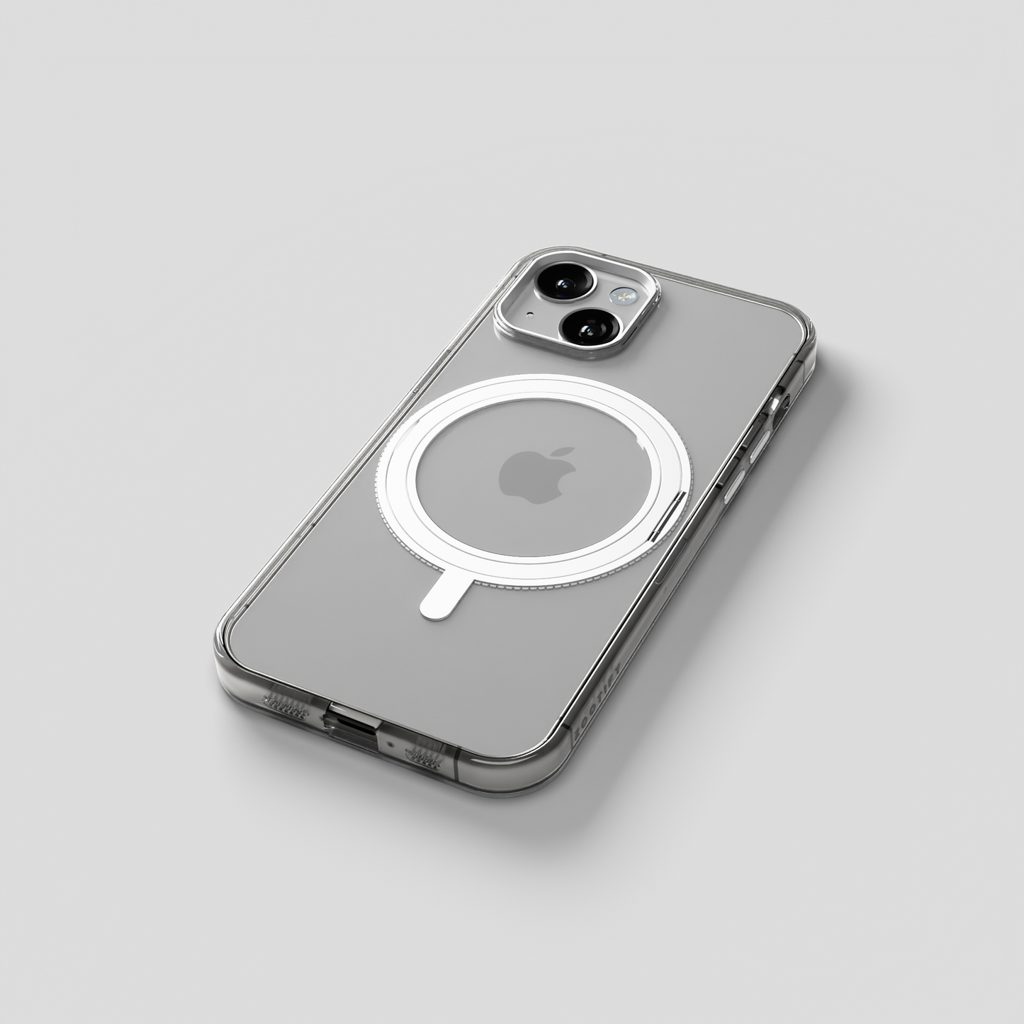 Orbit Grip – 360° Tactile O-Stand Clear transparent Case for iPhone 15