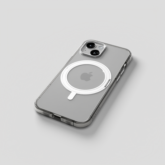 Orbit Grip – 360° Tactile O-Stand Clear transparent Case for iPhone 15